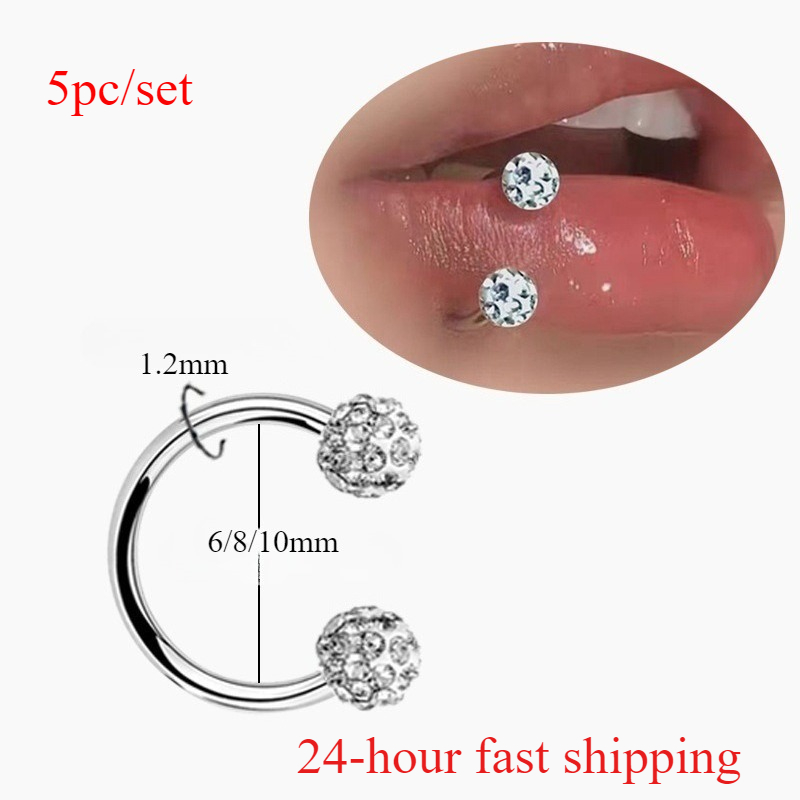 Body Jewelry Metal Types - Anillo de labio en espiral con