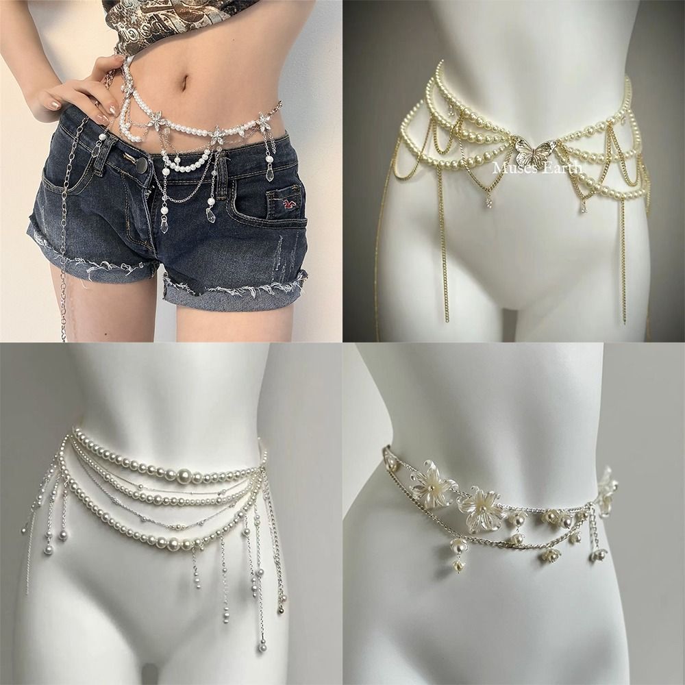 Body Jewelry In Bulk - Cadenas de cintura con perlas elegantes