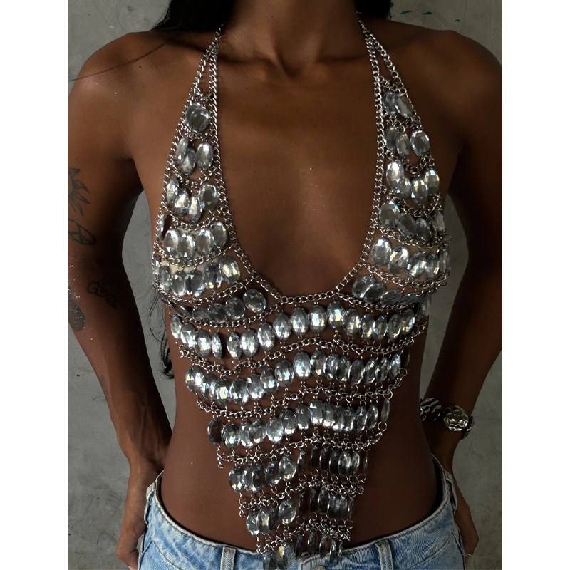 Top corto halter sin espalda h - Body Jewelry In Bulk reseña y precio